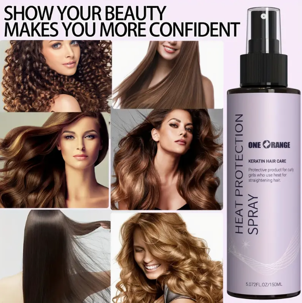 Luxora Bloom™ Silkening Mist – Heat Protection Spray with Keratin (150ml)