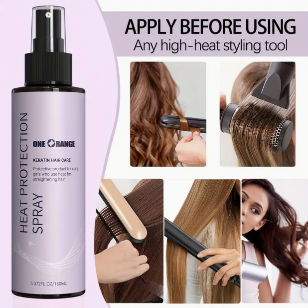 Luxora Bloom™ Silkening Mist – Heat Protection Spray with Keratin (150ml)