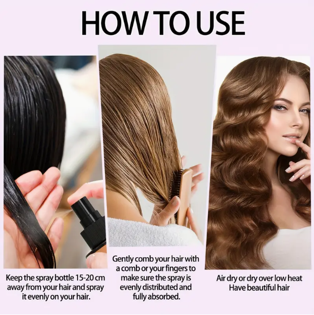 Luxora Bloom™ Silkening Mist – Heat Protection Spray with Keratin (150ml)
