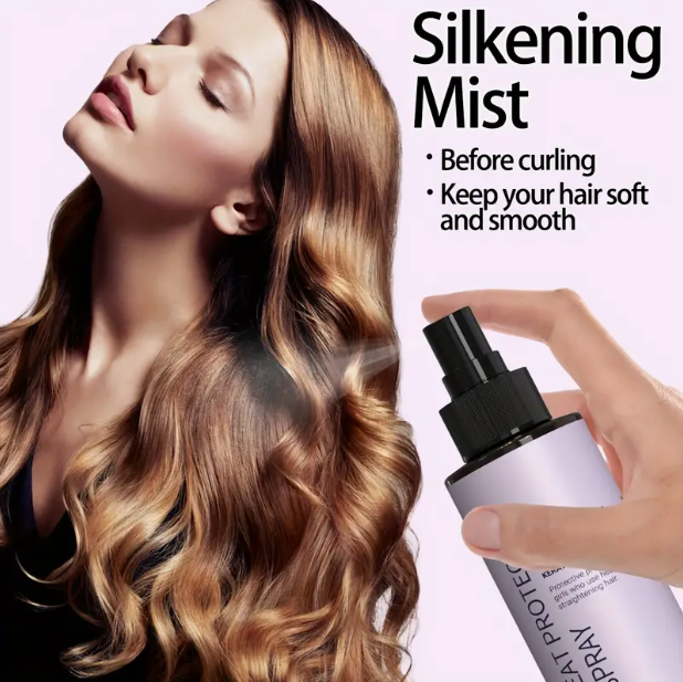 Luxora Bloom™ Silkening Mist – Heat Protection Spray with Keratin (150ml)